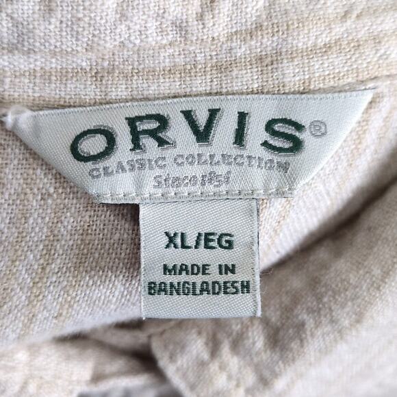 Orvis Linen Shirt Womens XL Cream White Long Sleeve Button Up Minimalist Retro - Picture 5 of 8